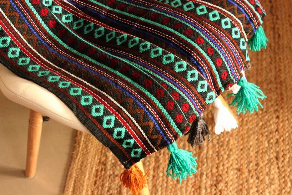 Handloom woolen handloom soft woven throw blanket