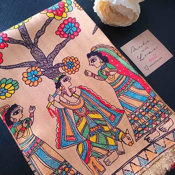 Krishna Tusser silk scarf 