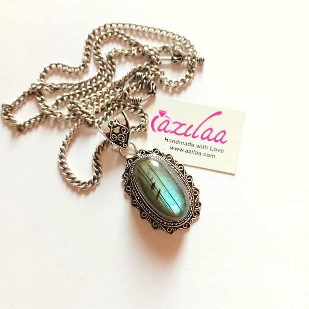 Labradorite designer handmade pendant chain necklace 