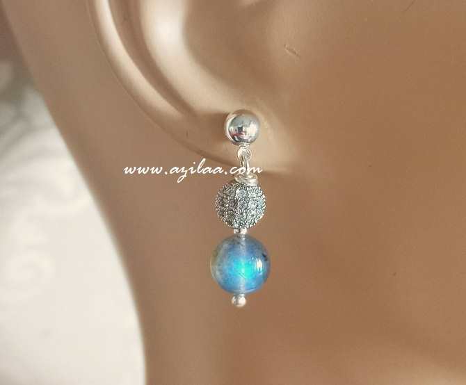  Labradorite gemstone sterling silver Pendant Necklace earrings