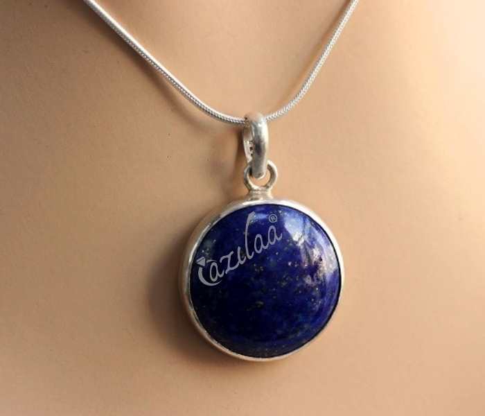 Lapis Lazuli gemstone sterling silver pendant handmade necklace