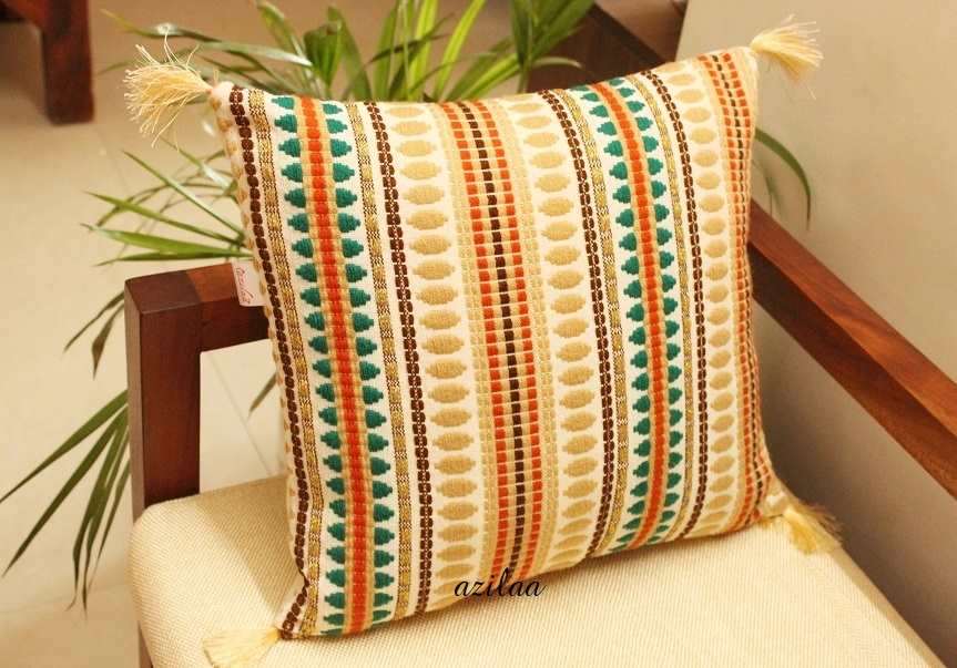 Light brown handloom handmade cushion covers