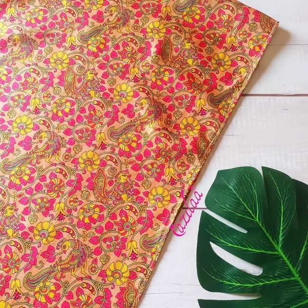 Madubani pink art Tusser silk scarf 