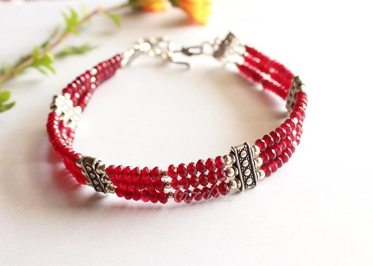 Maroon gemstone handmade CHOKER necklace