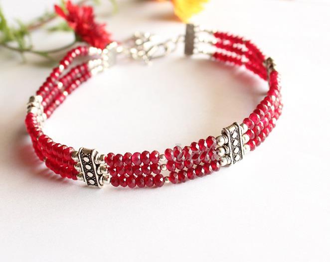 Maroon gemstone handmade CHOKER necklace