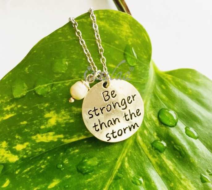Message charm pearl pendant chain necklace