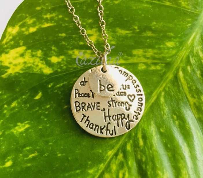Message charm pendant chain necklace