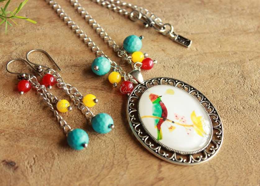 Modern Bird Contemporary pendant chain set