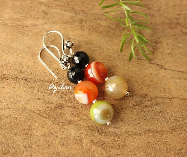 Multi coloured beads necklace earring set designer beaded jewelry