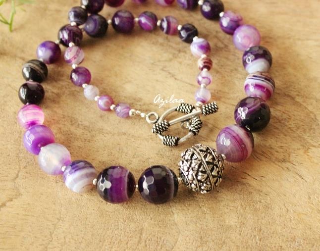 Purple necklace and earring sets, Designer gemstone necklace