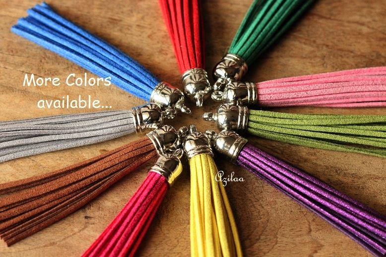 Modern Red trendy tassel gemstone beaded pendant necklace