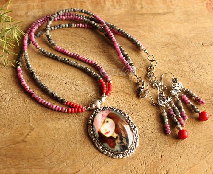 Fashionista designer jewelry, Unique beaded necklace earring sets