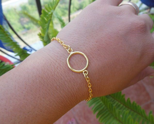 Modern designer golden handmade circle bracelet