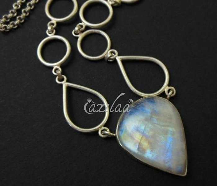 Moonstone sterling silver necklace handmade 