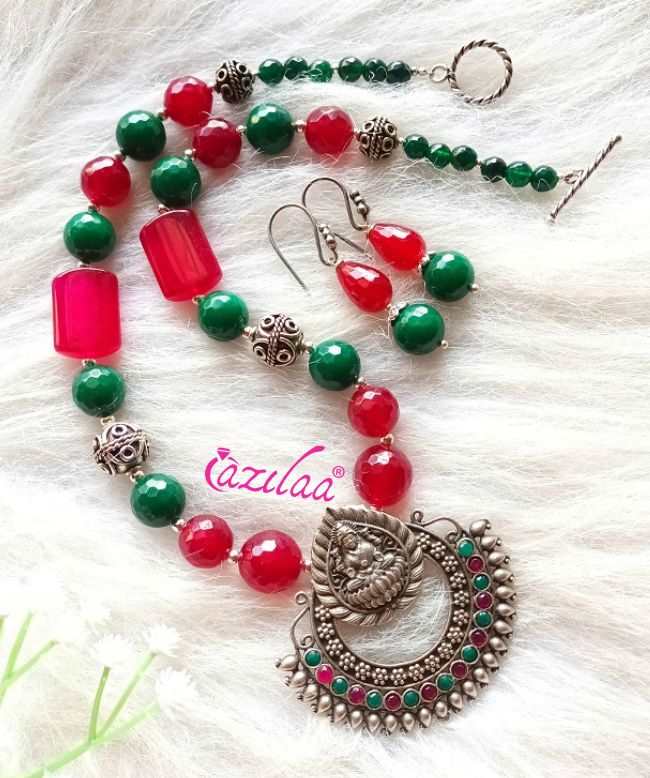 Multi color godess Gemstone necklace set