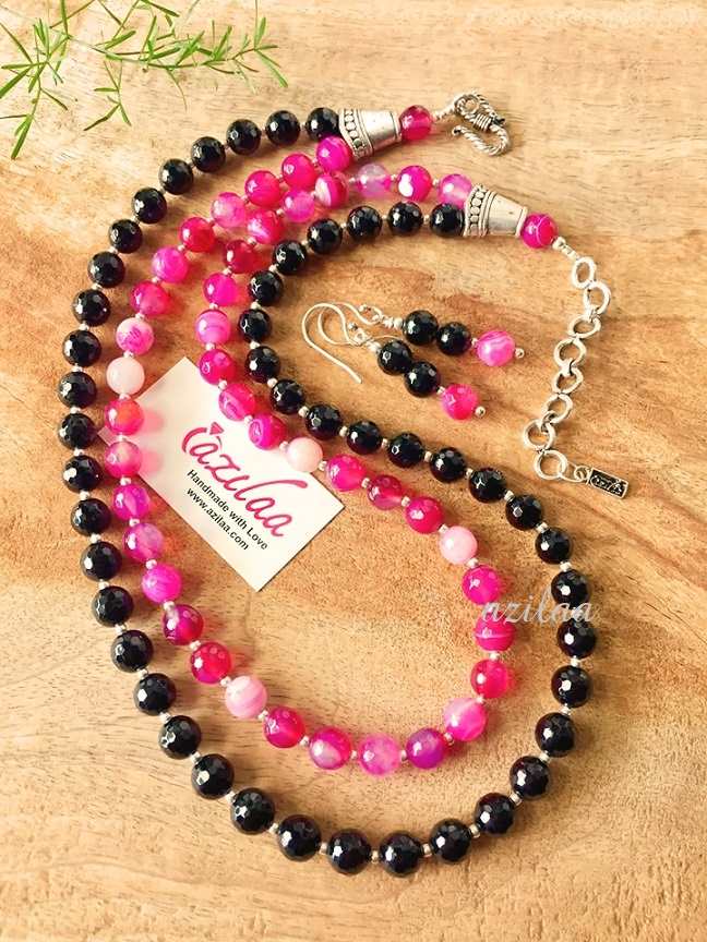 Multi coloured beads necklace earring set designer beaded jewelry