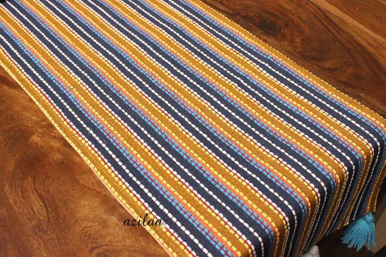 Multi color cotton handloom handmade 1 table runner