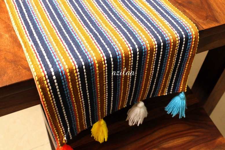 Multi color cotton handloom handmade 1 table runner
