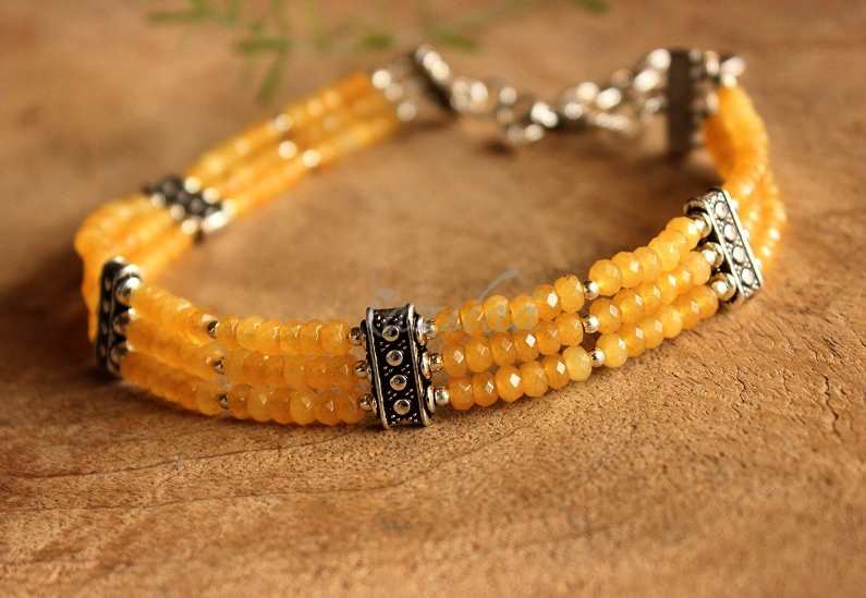 Pastel Yellow gemstone handmade CHOKER necklace