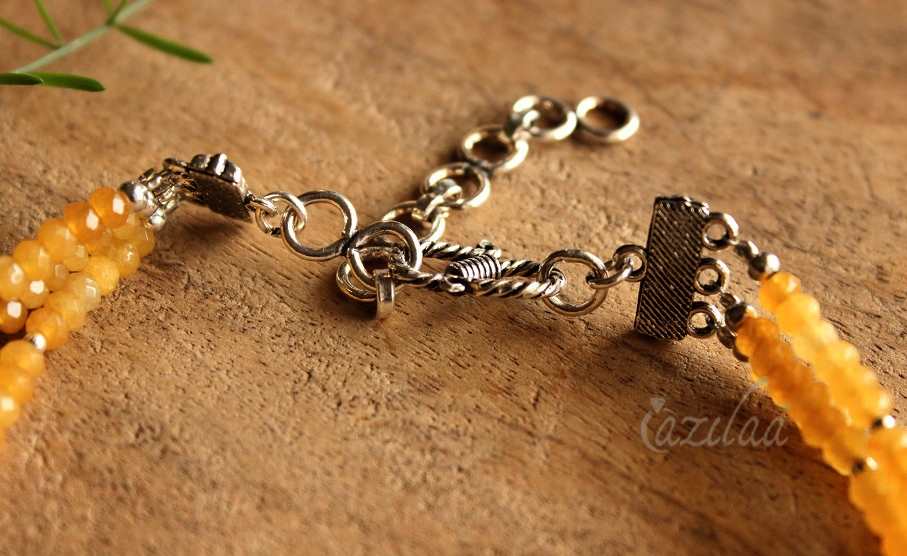 Pastel Yellow gemstone handmade CHOKER necklace