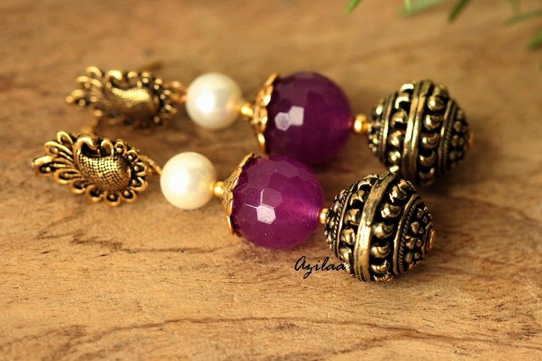 Peacock Antique Gold Statement handmade necklace set