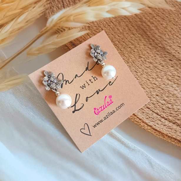  Pearl stud dangler earrings