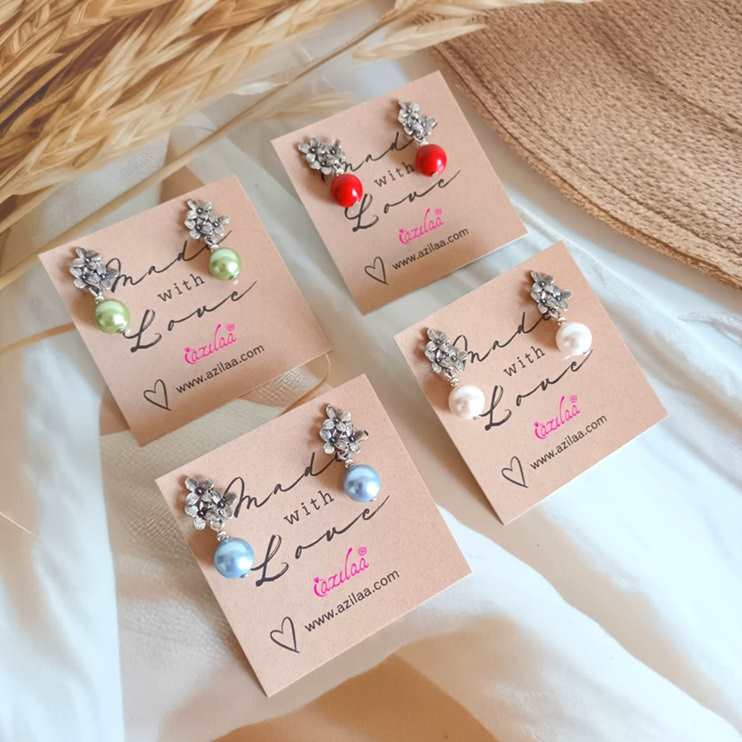  Pearl stud dangler earrings