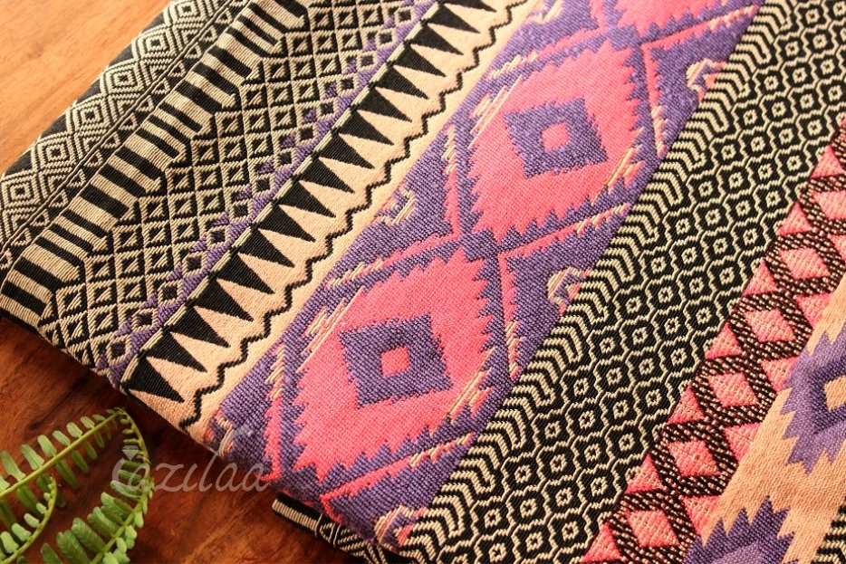Pink purple Aztec pattern handloom handmade runner