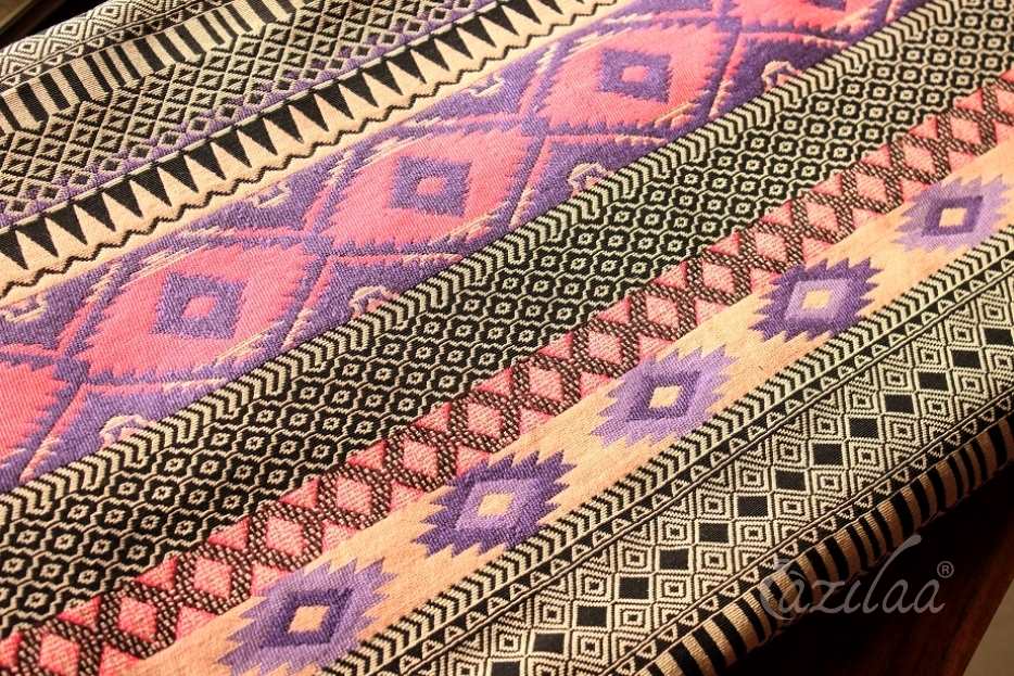 Pink purple Aztec pattern handloom handmade runner