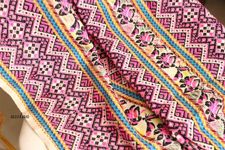 Pink Handloom woven throw blanket
