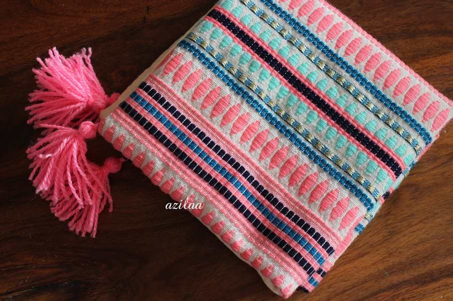 Pink handloom handmade cushion covers