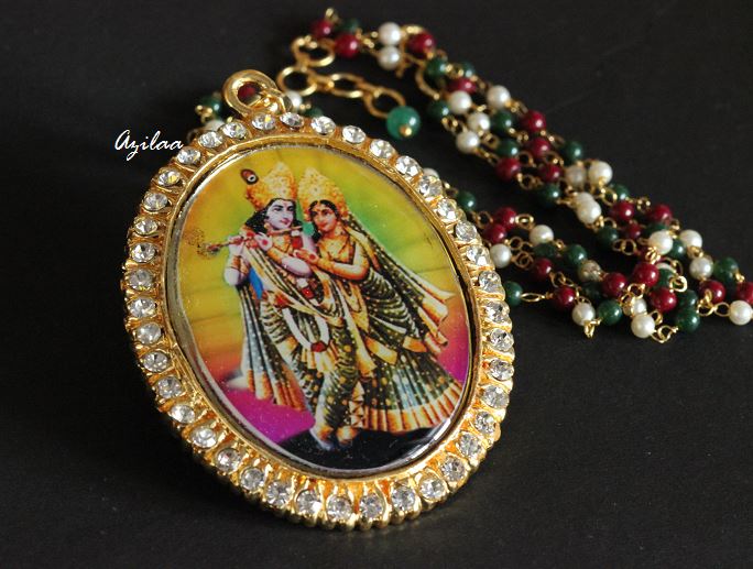 Radha Krishna Gorgeous God Pendant Necklace
