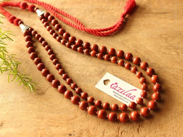 Designer beaded necklace, Red jasper gemstone jewelry