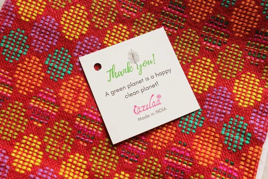 Rust geometric handloom handmade cushion cover