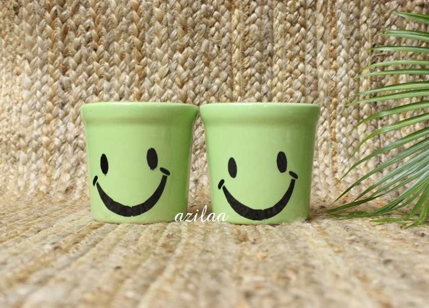  Smiling ceramic Eco friendly 2 green planters