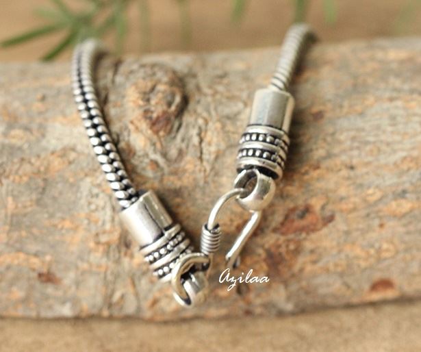 Snake Silver plated chain handmade bracelet