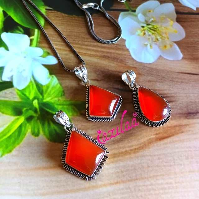 Spring Carnelian pendant antique silver Pendant