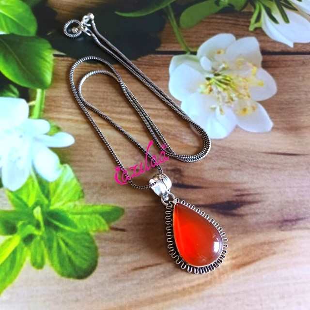 Spring Carnelian pendant antique silver Pendant