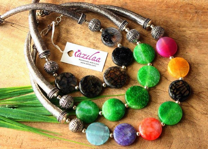 Spring Green agate gemstone artisan handmade necklace