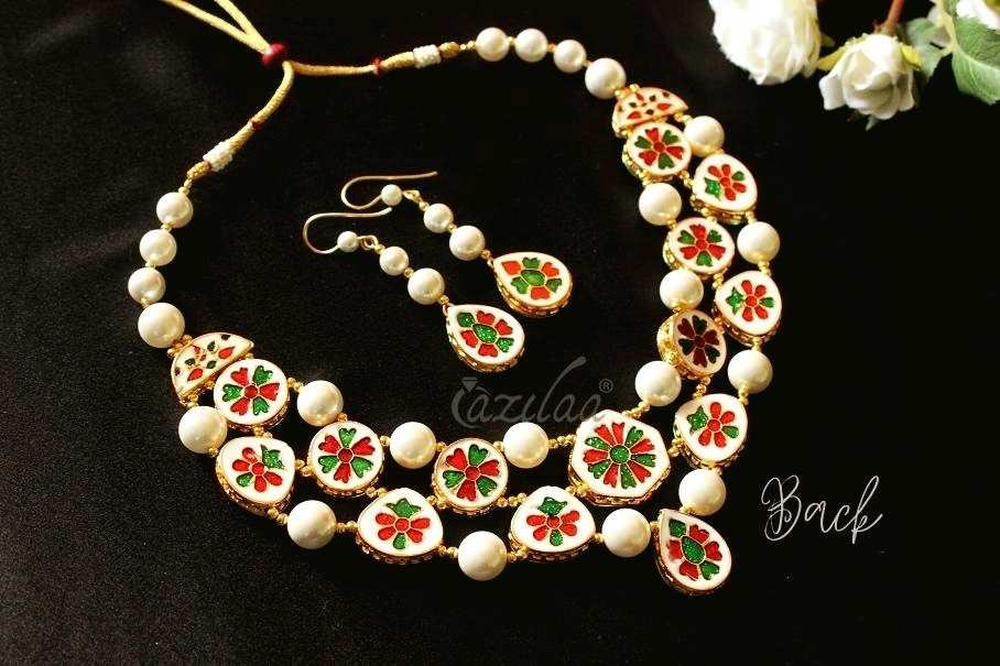 Statement Designer bib pearl kundan necklace set