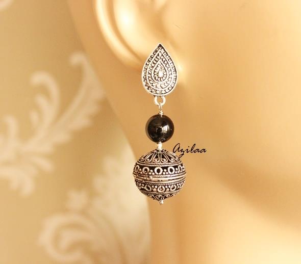 Statement Ethnic silver tone handmade designer necklace set