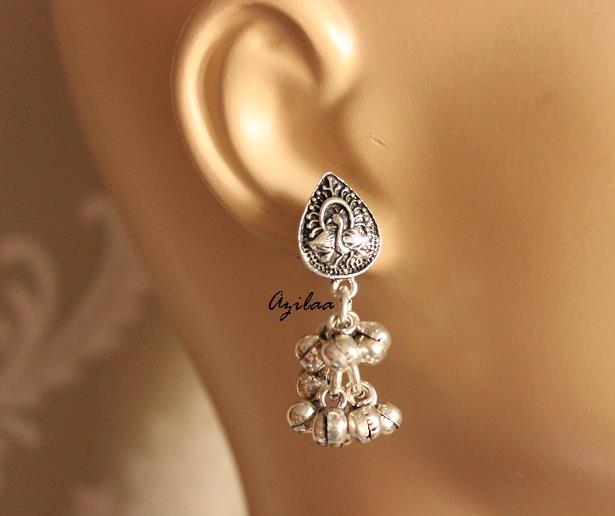 Statement Ethnic silver tone handmade designer necklace set