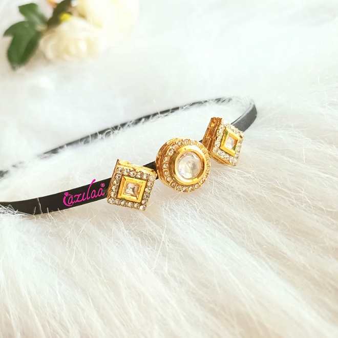 Statement Golden designer headband party hair accessory 