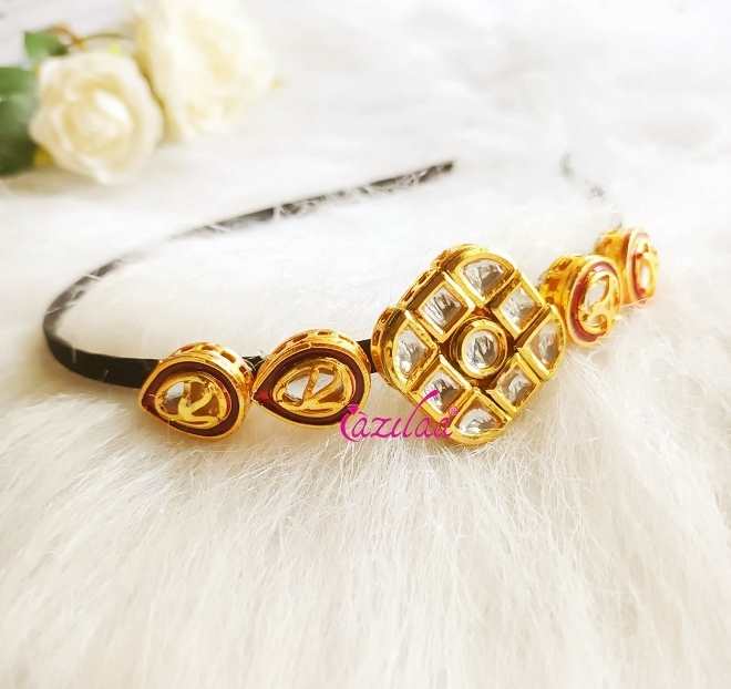 Statement Golden square designer headband hair accessory 