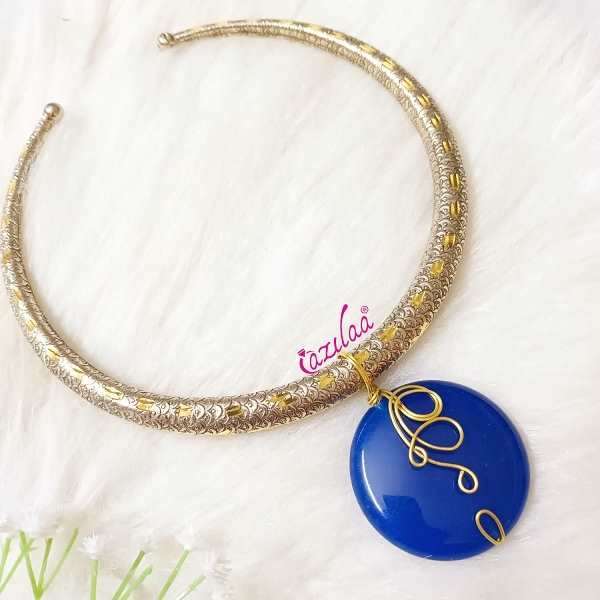 Statement boho artisan collar choke pendant necklace