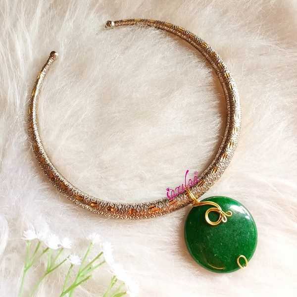 Statement boho artisan collar choker pendant necklace