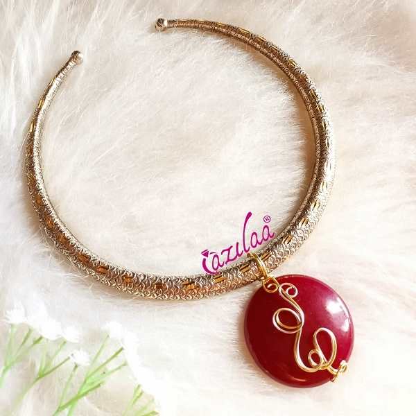 Statement boho artisan collar choker pendant necklace