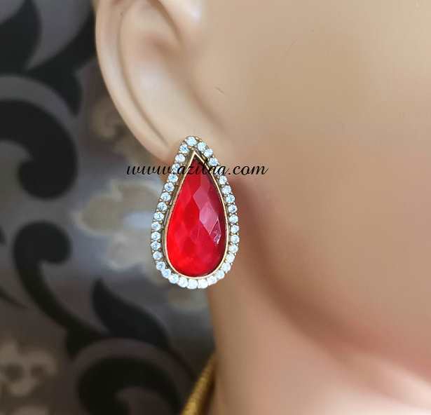 Statement large multi gemstone flower necklace golden set