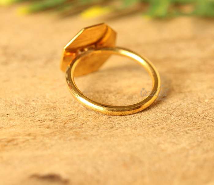 Statement modern 18 Karat yellow gold handmade designer ring
