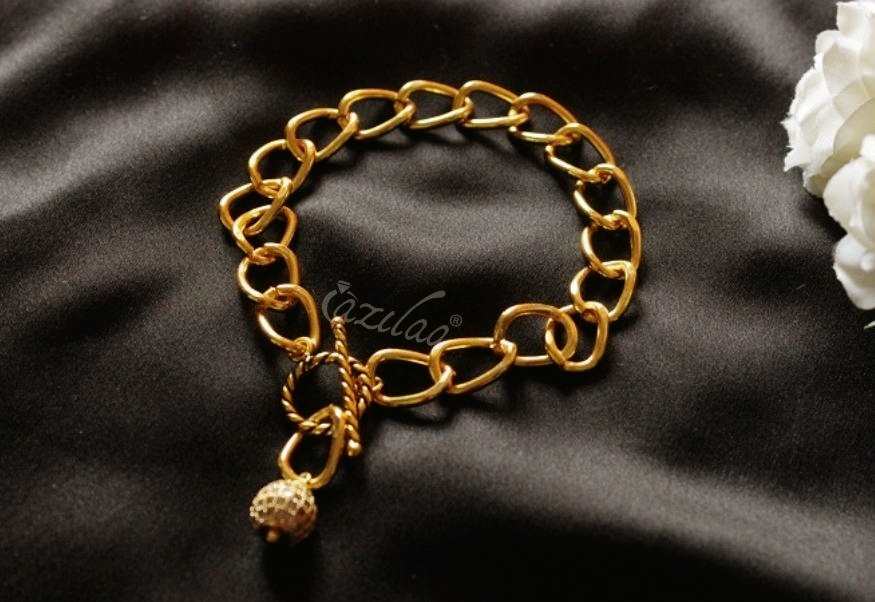 Statement modern chunky gold plated chain link bracelet